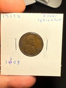1953 S United States Lincoln Cent Error Coin - Picture 1 of 2