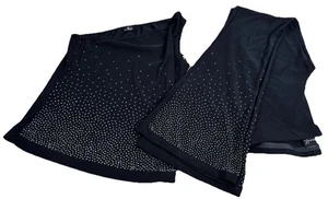 VTG Formula X Tank (M) & Pants (S) Set Embellished Black Stretch Bootcut EUC - Picture 1 of 16