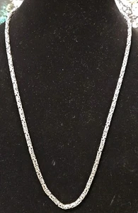 Byzantine Rope Oxidized Chain Necklace Solid 925 Silver  4mm 26" 20 Grams  - Picture 1 of 3