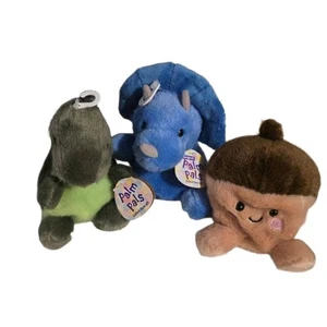 3 Neu mit Etikett Palmenfreunde Plüschtiere Set Dinosaurier + Triceratops + Eichel Palmengröße weich - Bild 1 von 13