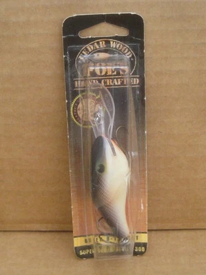Poe's Super Cedar Series 300 Crankbait Fishing Lure New on Card                b - Image 1 of 4