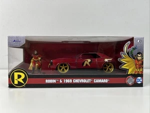 Coche fundido a presión Jada DC Comics 1:32 Robin y Chevy Camaro 1969 con figura de 1,65" - Imagen 1 de 4