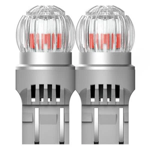 2X NEW T20 7443 RED 6SMD 3030 LED DUAL FILAMENT CAR BRAKE STOP TAIL LIGHT BULB - Picture 1 of 9