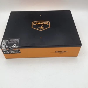 Camacho Connecticut Toro leere Zigarrenkiste schwarz orange Holz Aufbewahrungskoffer - Bild 1 von 6