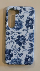 Custodia Casely Samsung Galaxy S23 Rose to Fame blu e bianca rosa floreale essenziale - Foto 1 di 2