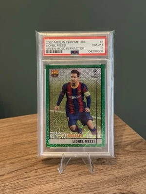 Lionel Messi 2020 Merlin Chrome UCL Green Mojo Refractor /99 PSA 8 – Barcelona - Image 1 of 2