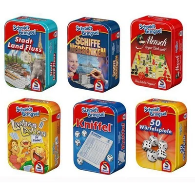 Schmidt Spiele 51055 - Mitbringspiele in Metallbox diverse Spiele - 1 Stück - Bild 1 von 4