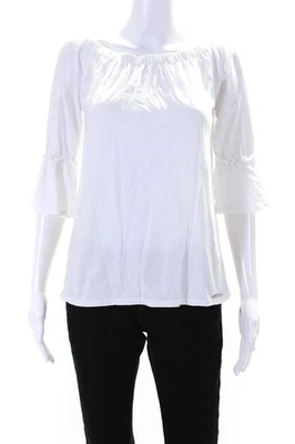 Michael Michael Kors Women's Off The Shoulder Bell Sleeves Blouse White Size M - Image 1 of 4