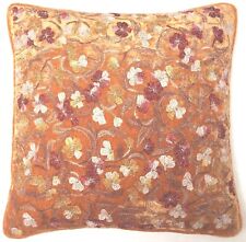 Anke Drechsel Pillow RAYMON Tangerine Metallic Embroidered Silk Velvet Kissen