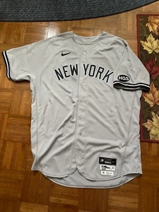 2020 NEW YORK YANKEES MIKE HARKEY GAME USED WORN ROAD JERSEY 2 HOLOGRAMS HGS - Picture 1 of 5