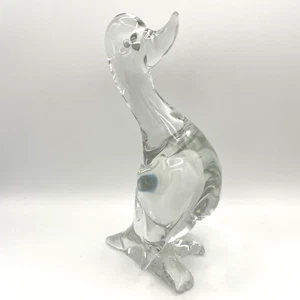 Figura Pájaro Pato Cristal John Reikes Kristaluxus 11" Alto Vidrio Transparente PESADO - Imagen 1 de 10