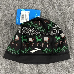 BROOKS Ugly Sweater Running Beanie Adult One Size Black Holiday Christmas Run - Picture 1 of 4