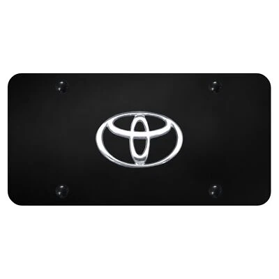 Toyota Logo License Plate (Chrome on Black) - Image 1 of 3