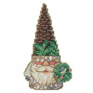 Kit de punto de cruz Pinecone Gnome Mill Hill 2023 Jim Shore gnomos del bosque - Imagen 1 de 1