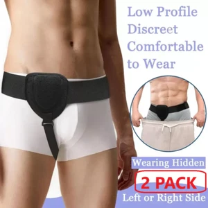 2PCS Men Inguinal Hernia Belt Post Surgery Support Truss Groin Adjustable Straps - Picture 1 of 9