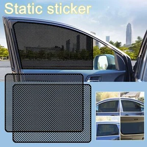 2pcs Car Side Window Mesh Film Windshield Net Sun Shade Sticker UV Protector - Foto 1 di 15