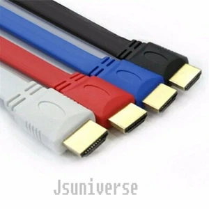HDMI Cable High Speed With Ethernet v2.0 Flat HDMI Lead HDTV 4K 2160p Screen TV - Picture 1 of 4