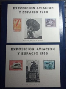 HOJAS RECUERDO ESPAÑA 1980 EXPOSICIÓN AVIACIÓN Y ESPACIO. MADRID - Imagen 1 de 2
