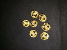 AUTHENTIC CHANEL VINTAGE CHAIN CC LOGO GOLD METAL BUTTON LOT