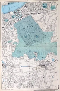 LONDON - GREENWICH, LEWISHAM, BLACKHEATH - Original Antique Map - Bacon 1909. - Picture 1 of 4