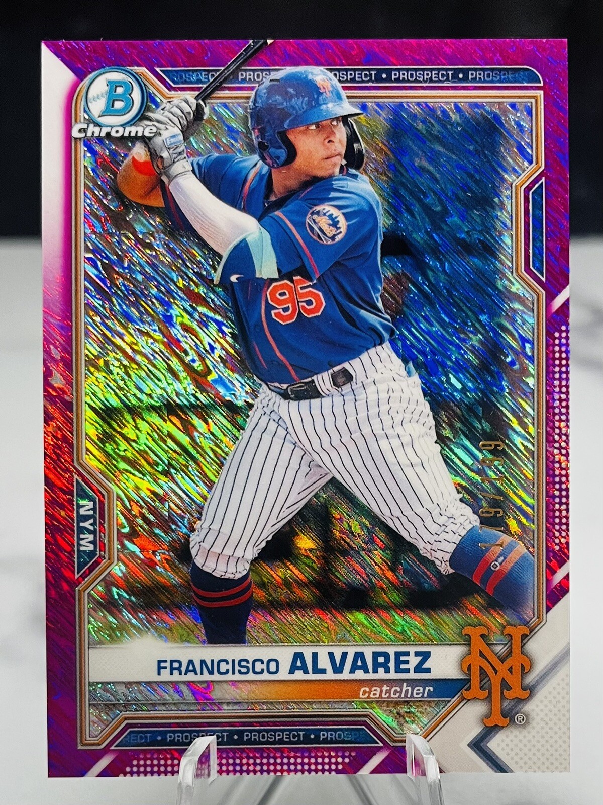 Francisco Alvarez Fuchsia Shimmer Refractor /199 #BCP-209Â 2021 Bowman Chrome