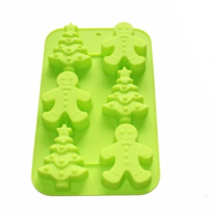 Pan de Jengibre Hombre Árbol de Navidad Jabón Galletas Gelatina Crayón Galleta Siliocne Moldes - Imagen 1 de 2