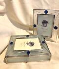 Secret Garden Silver Metal & Frosted Glass Box & Frame Set for 4x6 Photos  NEW