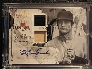 2016 PANINI DIAMOND KINGS CARL YASTRZEMSKI RED SOX DUAL RELIC AUTO #ED 5/5 - Picture 1 of 1