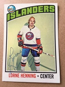 1976 Topps NY Islanders Lorne Henning Autograph Card - Picture 1 of 7
