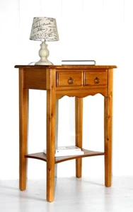 Mesa de consola de madera maciza color miel mesa de pared teléfono mesa auxiliar mesita de noche - Imagen 1 de 10