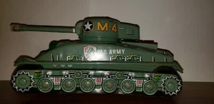 Vintage U S Army Ordnance Sherman Tank M-4 Tin Litho Bat Op Taiyo Japan 1960's - Picture 1 of 11