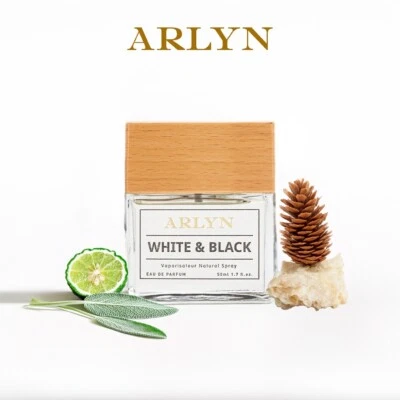 Arlyn White & Black Eau De Parfum Colônia Masculina (1,7 oz/50 ml) - Imagem 1 de 4