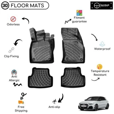 Alfombrilla de goma moldeada personalizada para Audi A1 2018 - color negro Foto 1 de 4