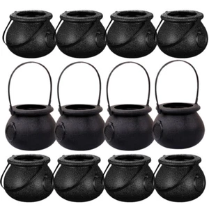 12pcs Halloween Candy Cauldrons Mini Plastic Bucket Halloween Trick or Treat - Picture 1 of 12