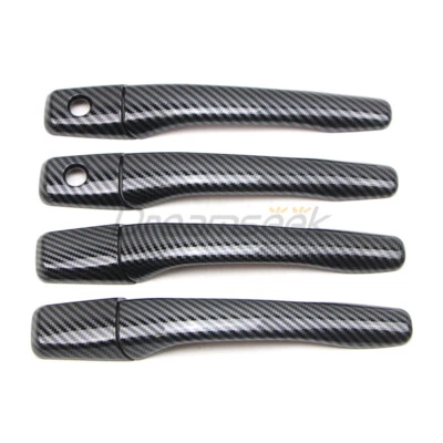 Door Handle Cover Side Trim for Mitsubishi Lancer EVO 2002-07 Carbon Fiber Look - Image 1 of 4