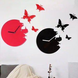 European butterfly acrylic creative wall clock - Picture 1 of 10