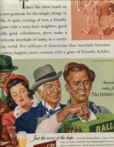 Schlitz La cerveza que hizo famoso anuncio de Milwaukee de 1943 ver escaneos - Imagen 1 de 3