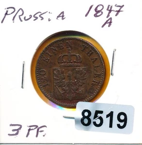 GERMAN - STATE -  PRUSSIA - 1847-A - 3 pf. #8519 - Picture 1 of 2