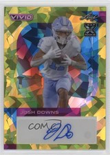 2023 Leaf Vivid Yellow Crystal /10 Josh Downs #BA-JD1 Rookie Auto RC