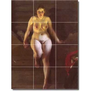 Anders Zorn Nude Painting Ceramic Tile Mural PT10043. 24 x 32 (12) 8x8 tiles - Picture 1 of 1
