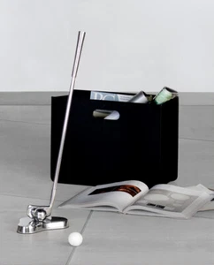 Design Zeitungskorb schwarz Textil Zeitungs Ständer Ablage Box - Bild 1 von 1