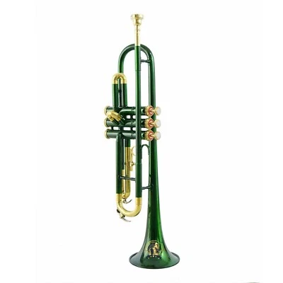 Trompeta SOUND SAGA tono Bb latón con estuche rígido y boquilla (oro verde) Foto 1 de 4