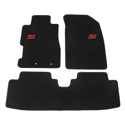 For 01-05 Honda Civic 02-05 Civic Si Nylon Floor Mats Black Carpets w/ Red Si Foto 1 de 4