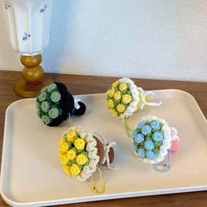 Gifts Rose Bouquet Keychain Rose Flowers Bouquet Bag Pendant - Picture 1 of 18