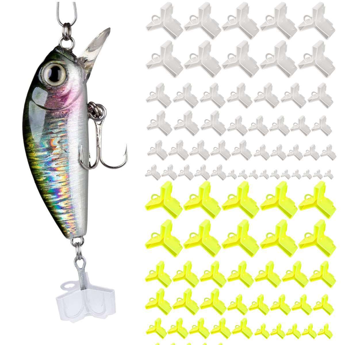 Fishing Hook Covers, 50Pcs Fishing Treble Hooks Protector Hook Safety ...