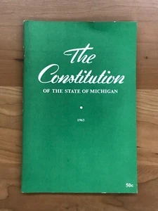 1963 The Constitution of The State of Michigan Paperback Book - Picture 1 of 6