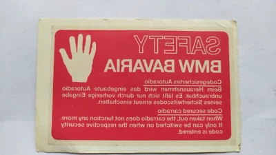 Vintage auto decal BMW BAVARIA   SAFETY - Image 1 of 2