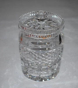 Vintage Waterford Crystal Small Jam Jar Covered Sugar Jar Barrel 4.25” Tall CCM - Picture 1 of 7