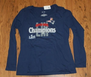 NFL Team Apparel Super Bowl LIII Champions New England Patriots Womens L/S Shirt - Picture 1 of 5