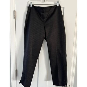 Pantalones de carrera tribales negros geométricos pierna recta dobladillo abertura talla 6 - Imagen 1 de 4